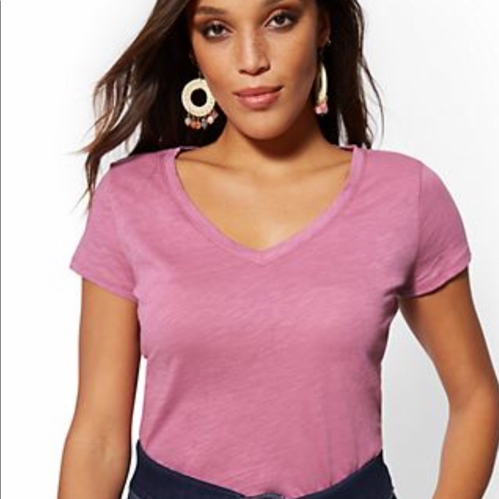 New York and Company Hampton tee pink lotus xxl